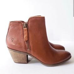 Reposhing This Item I Purchased From @Brit_in_co. Loved It, But Ready To Rotate For Something New. Questions? Leave A Comment Below! Frye Shoes, Ankle Booties, Something New, Cognac, Heeled Boots, Bootie Boots, Ankle Boot, Ankle Boots, Women Shoes