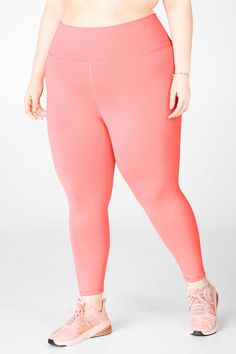 Not quite a legging, not quite a capri, our 7/8 length is the perfect silhouette for those who fall in between. Its high-rise waist with a power mesh lining streamlines your shape while sweat-wicking fabric keeps you fresh along the way. Our famous style with the ultimate hold Full Length Pink Activewear For Pilates, Full Length Pink Spring Activewear, Pink Yoga Pants For Light Exercise, Pink Bottoms For Light Exercise In Spring, Pink Athleisure Leggings For Light Exercise, Pink Compression Activewear For Loungewear, Pink Activewear For Pilates In Spring, Pink Bottoms For Pilates In Spring, Compressive Pink Yoga Pants For Loungewear