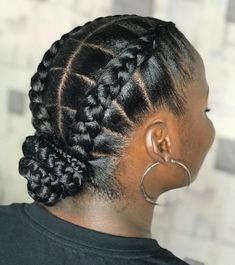 Gel Updo with Messy Bun Black Girls With Natural Hair, Braided Updo Natural Hair, Braided Homecoming Hairstyles, Updo Hairstyles For Black Women, Black Hair Bun, Black Hair Updo Hairstyles, Perfect Bun, Low Bun Hairstyles, Protective Hairstyles For Natural Hair