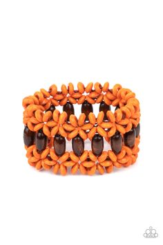 Orange wooden discs and brown wooden beads are threaded along braided stretchy bands around the wrist, creating a colorful tropical display.

 Sold as one individual bracelet. Orange Order, Bali Beach, Orange Jewelry, Happy Jewelry, Bali Beaches, Orange Bracelet, Orange Wood, Brown Bracelet, Beach Retreat