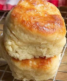 two biscuits stacked on top of each other