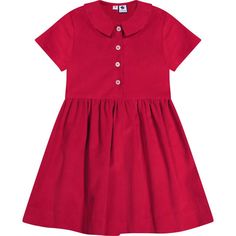 Get ready to rock your back-to-school style with this dress - perfect for any occasion! With its laid-back yet classy point collar, this buttery corduroy dress is a classic through and through. | Busy Bees | Charlotte Corduroy Point Collar Short Sleeve Dress, (Red, Size 6) | Maisonette collects the best children’s products from around the world (unlike Zulily, Etsy, The Tot, Farfetch Kids, Childrensalon, Crate and Kids, Kohls, Wayfair, Buy Buy Baby, Nordstroms, Mini Boden, J.Crew Factory, or Pot Spring School Dress With Collar, Collared Spring Dresses For School, Spring School Dress With Peter Pan Collar, Fitted Doll Collar Dress For School, Solid Color Spring School Dress, Casual Cotton Dress With Peter Pan Collar, Preppy Short Sleeve Dresses For School, Preppy Short Sleeve School Dress, Casual Solid Dresses For School