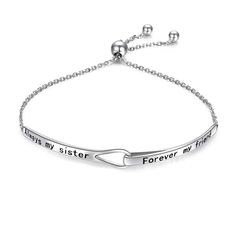 PRICES MAY VARY. Bff birthday gift:This friendship bracelet made of 925 sterling silver is best choice for friend,sister,or daughter/mother/nana who you think they are more like your sister/friend;engraved inspirational words:Always my sister,Forever my friend. Size: Bracelet cuff:2.76 inches; adjustable diffuser bracelet chain with a little sliding lock, easy to put on and take off. Circumference:6-10 inches.Weight: 5.2g Quality promise: Each bracelet are quality made of 925 sterling silver,pla Personalized Name Bracelet For Best Friend, Mother's Day Gift, Personalized Name Bracelet For Best Friend On Mother's Day, Personalized Name Bracelet For Best Friend And Mother's Day, Personalized Sterling Silver Friendship Bracelet, Engraved Name Bracelet For Mother's Day, Mother's Day Engraved Name Bracelet, Silver Name Bracelet For Best Friend And Mother's Day, Silver Sterling Bracelets For Best Friend Gift, Silver Sterling Silver Bracelet For Best Friend