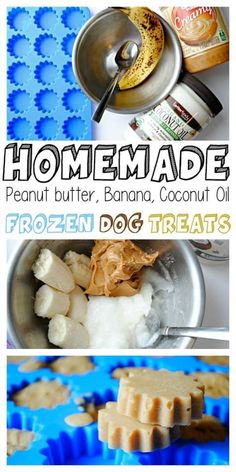 homemade peanut butter banana coconut oil frozen dog treats are the perfect treat for dogs and cats