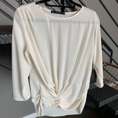 Nwt Zara Cream Gathered Blouse. Pristine Condition. Chic Cream Zara Tops, Chic Off White Zara Tops, Chic Cream Zara Blouse, Zara Cream Blouse For Work, Zara Cream Blouse For Workwear, Zara White Blouse For Day Out, White Zara Blouse For Day Out, Cream Zara Top For Brunch, Chic White Zara Blouse