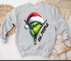 Ew People DTF t-shirt. Shirts are unisex and fit true to size. I use Gildan brand 100% heavy cotton. Navidad Cute, Eww People, Santa Sweater, Grinch Shirts, Ew People, Sarcastic Tees, Coffee Tees, Comfort Colors Sweatshirt, Pink Out