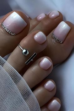 #CommissionsEarned Short Press on Toenails, Pink Ombre Toenail Press Ons Square for Women, Light Weight & Fit Perfectly Press on Toe Nails with Rhinestone Design, Acrylic Nails Fake Toenails in 12 Sizes- 24 Toenails Kit #PressOnToenails #FrenchOmbre #NailArt #PedicureIdeas Ombre Nails Pedicure, Wedding Pedicure Ideas Bridesmaid, Pretty Toe Nails Pedicures, Light Pink Toes Nails, Ombre Pedicure Toenails, Nail Feet Design, Ombré Toe Nails, Wedding Pedicure Toenails Brides, Prom Toenails