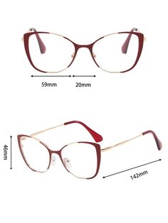 Frame Color:Red Violet \nShape:Cat Eye \nFrame Material:Stainless Steel \nLens Material:AC \nMagnetic:No \nFrame Structure:Full Rim Glasses \nElement:None \n Glasses Blue Light, Women's Glasses, Women Eyeglasses, Red Violet, Blue Light Glasses, Womens Glasses, Eyeglasses For Women, Glasses Accessories, Accessories For Women