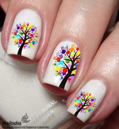 Rainbow Owl Tree Nail Art Decal Sticker - Etsy Cute Teacher Nail Designs, Tree Of Life Nail Art, Tree Nail Art Designs, Holidays Nails, Hawaiian Nails, Rainbow Owl, Owl Nails, Tree Nail Art, Pink Nail Art Designs