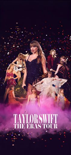 taylor swift the beast tour poster with her band on stage and confetti in the air