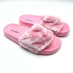 Islike Womens Slide Sandals Faux Fur Rubber Slip On Pink Size 39 Us 8 Condition:New Without Box Comes From A Smoke Free Home. Feel Free To Ask Any Questions You May Have. Thanks For Looking! Cute Open Toe Synthetic Slippers, Trendy Slippers With Textured Footbed, Cute Synthetic Flat Slides, Pink Open Toe Slippers For Spring, Trendy Closed Toe Synthetic Slippers, Trendy Flat Synthetic Slippers, Pink Synthetic Slides With Flat Heel, Cute Synthetic Slippers For Spring, Trendy Pink Slippers With Cushioned Footbed