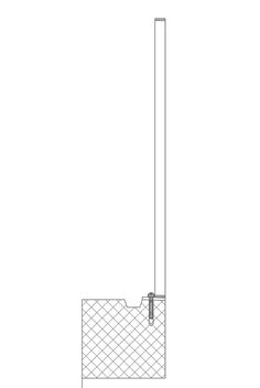 a line drawing of a pole on the side of a building with a fence around it