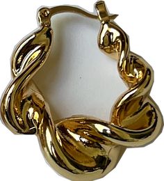 Elegant Twisted Earrings For Pierced Ears, Chic Hoop Earrings With Ear Wire For Formal Occasions, Trendy Formal Hoop Earrings, Elegant Spiral Hoop Earrings For Party, Evening Hoop Earrings With Ear Wire, Formal Metal Hoop Earrings With Shiny Finish, Elegant Twisted Tarnish Resistant Jewelry, Elegant Shiny Finish Hoop Earrings, Gold Hoop Earrings With A Modern Twist