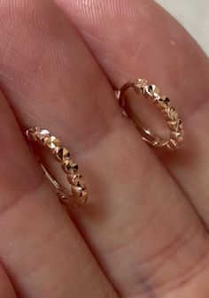 14k Real rose Gold  Hoop Earrings are fancy rose gold hoops 14k. They suit any style and occasion - perfect gold jewelry for women. Small hoop earrings are perfect as a gift for Mother's Day.  Metal Type: Gold  Gold Color: Rose   Karat Gold: 14k Stamped  Closure Type: Hinged  Dimensions: 11x11.7mm Gram Weight: 1.05 grams 14K REAL GOLD 100% AUTHENTICATION GUARANTEE For more designs:  1) 14K REAL ROSE GOLD HOOP EARRINGS  https://www.etsy.com/your/shops/me/listing-editor/edit/1453606988 2) 14K REAL ROSE GOLD HOOPS  https://www.etsy.com/listing/1549693111/14k-real-rose-gold-hoops-rose-gold-hoops 3) 14K ROSE GOLD DANGLE DROP EARRINGS  https://www.etsy.com/listing/1446756046/14k-rose-gold-pear-tear-drop-chandelier gold hoops 14k, classy gold hoop, gold jewelry women, 14k Jewelry women, rose gold Rose Gold Huggie Hoop Earrings For Anniversary, Small Hoop Rose Gold Earrings For Anniversary, Anniversary Small Hoop Rose Gold Huggie Earrings, Anniversary Rose Gold Small Hoop Huggie Earrings, Rose Gold Tarnish-resistant Huggie Earrings, Fine Jewelry Rose Gold Huggie Earrings, Rose Gold Huggie Earrings Fine Jewelry, Rose Gold Pierced Huggie Earrings Fine Jewelry, 14k Rose Gold Hoop Earrings Fine Jewelry