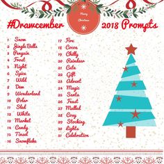 a christmas tree is shown with the names and numbers for each item in this calendar