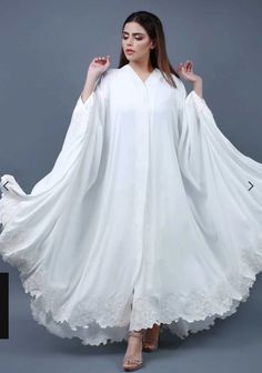 White Color Combinations, Minimal Embroidery, Kaftan Designs, Bridal Dresses Pakistan, Crochet Cable, Stylish Short Dresses, Long Dress Design