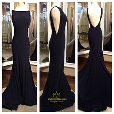 vampal.co.uk Offers High Quality Black Open Back Sleeveless Floor Length Prom Dress With Train,Priced At Only USD $176.00 (Free Shipping) Prom Gown For Teens, School Party Dress, Party Dress Winter, Winter Formal Dress, Gown Graduation, Prom Dress With Train, Winter Formal Dresses, Black Prom Dress, Backless Prom Dresses