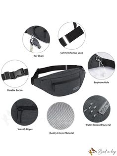 BirdinBag - MAXTOP Large Crossbody Fanny Pack Belt Bag - 4-Zipper Pockets - Sports & Travel Essential Functional Shoulder Bag With Zipper Pouch For Outdoor, Functional Gray Chest Bag With Zipper Closure, Functional Bag With Zipper Pouch For Outdoor Activities, Sporty Bag With Zipper Pouch For Outdoor Activities, Black Sports Bag With Anti-theft Pocket, Sporty Belt Bag With Zipper For Sports, Practical Sports Bag With Cell Phone Pocket, Gray Sports Bags With Zipper Closure, Sporty Gym Bag With Cell Phone Pocket