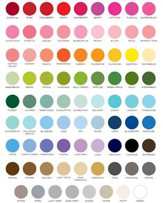 the color chart for different shades of paint