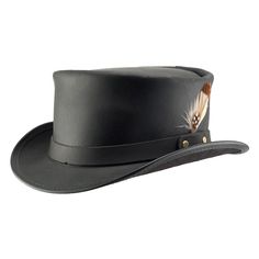 Hand Crafted Leather Premium Quality Leather Hat , Each Hat is Hand made  Description: we have multiple options in leather Color : Black , Dark Brown , Distress Brown , White , Silver , Maroon Redish  , Greenish Green ,  Tan Brown * High-Quality Craftsmanship handmade * Real Leather * 100% pure leather Sizing: XS 54 CM S 55-56 CM M 57-58 CM L 59 CM XL 60 CM XXL 61-62 CM Heads come in all sizes, and in a lots variety of shapes. Although high quality hats are adaptable, and will usually conform to differences in shape with a little wearing, it is essential that the size be correct for the head. To determine your hat size, measure the circumference around your head, keeping the tape level and firm, across the temples and above the eyebrow ridges. Check the size chart given below. For in-betwe Western Leather Brimmed Costume Hats, Adjustable Leather Top Hat With Curved Brim, Leather Fedora With Flat Crown For Outdoor, Leather Hunting Hat With Flat Brim, Leather Hat With Flat Crown For Outdoor, Leather Hats For Hunting With Flat Brim, Steampunk Leather Hat Band With Short Brim, Leather High Crown Top Hat For Festival, Western Leather Hat Bands For Hunting