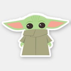 the child yoda sticker is shown