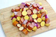 chopped up vegetables are on a cutting board