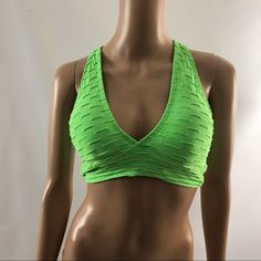 Mari Aquino Women’s Bralette Size M Women Bra Lime Green Racerback Underwear New E11 Epm Stretch Green Halter Top With Built-in Bra, Green Triangle Halter Top With Built-in Bra, Green Triangle Top Bra For Summer, Green Fitted Racerback Crop Top, Green Stretch Crop Top, Bra Friendly, Fitted Green Racerback Crop Top, Green Stretch Backless Crop Top, Green Bra For Beach, Stretch Low-cut Halter Top For Beach