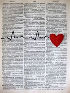 Heart Beats  ORIGINAL ARTWORK  Hand Painted  by sherryannshop, $10.00 Book Altering, Heart Paintings, Old Book Art, Old Book Crafts, Literary Posters, Chd Awareness, Recycled Books, Newspaper Art, Heart Prints