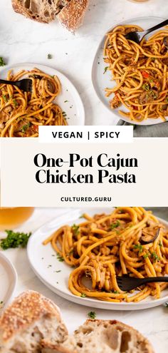 one pot cajun chicken pasta on a white plate