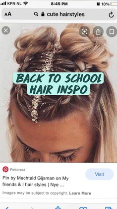 Cute Cheer Hairstyles, Cheer Hairstyles, Hairstyles Back To School, French Braid Ponytail, Cheerleading Hairstyles, White Hair Bows, Hair Charms, Cute Ponytails