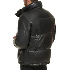 Snowy day, dress to impress and stay warm. A classic puffer body, rendered in smooth faux leather, and a heavyweight design make this Calvin Klein jacket an all-around winner for both comfort and style..Heavyweight.Oversized fit.Zip-through and snap button stand collar; covered full zipper and snap button front closure.Long sleeves with ribbed knit storm cuffs.Two horizontal welt zipper pockets.Adjustable bungee system at hem; water-resistant; locker loop at interior back neck.Shell face: polyur Calvin Klein Jacket, Snowy Day, Calvin Klein Men, Day Dress, Puffer Jacket, Snap Button, Stand Collar, Stay Warm, Men's Clothing