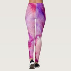 Watercolor magenta wash background. Modern tie-dye design on leggings Summer Tie-dye Stretch Leggings, Summer Stretch Tie Dye Leggings, Stretch Tie Dye Leggings For Summer, Casual Summer Tie Dye Leggings, Casual Tie Dye Leggings For Summer, Casual Tie Dye Leggings For Spring, Magenta Watercolor, Modern Tie Dye, Sox Hat