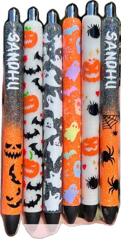 Novelty Black Craft Supplies Gift, Paper Mate Pens, Custom Pens, Glitter Pens, School Supplies, Office And School Supplies, Gift Registry, Ghost, Glitter