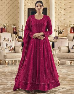 Magenta Fox Georgette Lehenga Salwar Suit Magenta Embroidery Work #alineshalwarkameez #suitkedesign #ladiessuitsdesignslatest #latestdesignsofsuits #onlinesuitsinindia #newdesignerssuits #longsalwarkameezdesigns2015 #latestfashionshalwarkameez #latestsalwarkameezfashion2015 #newsuitsdesigns #suitsonlineshopping #longsalwar #darkbluesuitwomen #salwarkameezcasual #salwarskameezdesigns2016 #fashionablesuitsforwomen #indiasuits #salwarkurtis #newsuitdesigns #ladiessuitdesignlatest Pink Anarkali Suits, Suits For Women Indian, Georgette Anarkali Suits, Pink Anarkali, Long Anarkali, Georgette Lehenga, Lehenga Suit, Salwar Kamiz, Designer Anarkali