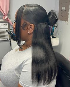 1 Bundle Hairstyles, Hair Mannequin Hairstyles, Straight Ponytail Hairstyles, Hair Styles For Black Women, Hair Threading, Quick Braids, Weave Hairstyles Braided, Girly Hairstyles