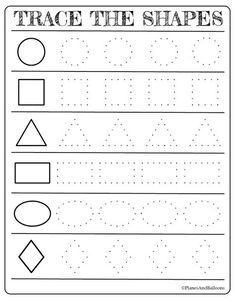 trace the shapes worksheet for kids to practice their handwriting and writing skills on