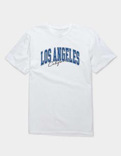 Join The Ranks Of Proud Angelenos And Embrace The Collegiate Spirit With The La Script Tee. 100% Cotton. This Item Is Unisex Fit And Sizing. This Item Is Made To Order And May Take A Few Extra Days To Process. | Los Angeles California Script Unisex Tee White College T-shirt With Lettering, White Collegiate Top With Text Print, Collegiate White Top With Lettering, White Sports T-shirt With Lettering, White Collegiate Top With Lettering, White Tops With Lettering For College, La Shirt, Retail Store Design, Retail Store