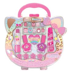 Hot Focus Glitz Beauty Leopard The perfect cosmetic kit for your kids to unleash their creativity. includes 1 x lip gloss 10 x press-on nails 1 x toe separator 1 x lipstick 2 x scented water based nail polishes Ages 5+ Mermaid Swimwear, Water Based Nail Polish, Cosmetic Kit, Toe Separator, Bunny Slippers, Fruit Jelly, Learn Crafts, Barbie Birthday, Childrens Christmas