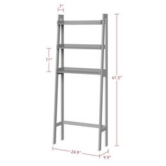 the standard bookcase is shown with measurements and measurements for each shelf, including two levels