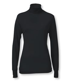 Add a lightweight, bulk-free layer under your favorite casual and active outfits with this women's turtleneck undershirt--and stay warm all day long. 100% silk fabric. Machine wash, dry flat. Ideal first layer to provide breathable warmth. Lightweight silk fabric doesn't add bulk. Great beneath active and casual outer layers. Imported. Base Layer Women, Active Outfits, Womens Turtleneck, Black Media, Ll Bean, L L Bean, Things To Buy, Silk Fabric, Stay Warm