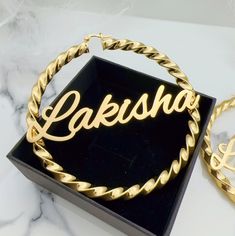 --18K Gold Large Big Hoop Earrings,Custom Name Earrings,Name Twist Hoops,Personalized Name Earrings,Name Plate Jewelry,Best Friend Gifts,Mom ❤️ Made and shipped from the USA ❤️ NO FADE / NONTARNISH / WATERPROOF ❤️ High-quality materials and attention to detail ❤️Color: Silver, Gold, Rose Gold ❤️ Our Process time is about 5 - 10 business days upon ordering.         The Transportation time is 4-7 Days. Every item we make is custom-made from the heart and well worth the wait. ❤️ You will receive an Customizable Gold Earrings For Birthday, Customizable Gold Earrings For Mother's Day, Customizable Small Hoop Earrings, Gold Round Hoop Earrings For Mother's Day, Customizable Small Hoop Earrings For Gifts, Gold Hoop Earrings For Mother's Day, Customizable Gold Hoop Earrings, Customizable Small Gold Hoop Earrings, Customized Gold Hoop Jewelry