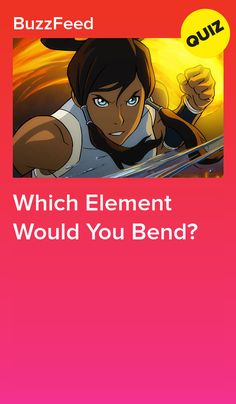 an animated avatar with the words which element would you bend?