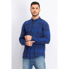 The Tight Plaid Pattern And Button-Down Collar Give This Flannel Levi's Shirt An Added Bit Of Refinement.. Varsity Hoodie, Levis T Shirt, Western Denim Shirt, Levis Shirt, Mens Henley, Button Up Shirt Mens, Faded Denim, Plaid Flannel Shirt, Plaid Shorts