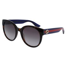 Elevate your style game with the iconic Gucci GG0035SN 004 Havana/Brown sunglasses, a must-have accessory for every fashion-forward woman. Crafted with precision and attention to detail, these designer frames exude luxury and sophistication. The Havana frame color adds a touch of retro chic to your look, while the brown lenses provide a classic and timeless aesthetic. With a lens socket width of 54, these sunglasses are the perfect size for most face shapes, offering a comfortable and stylish fit. The Gucci GG0035SN sunglasses feature the brand's signature logo on the temples, showcasing your impeccable taste and eye for luxury. Made from high-quality acetate, the frames are durable and long-lasting, ensuring you can enjoy them for years to come. With a temple length of 140 and a bridge si Sunglasses Gucci, Gucci Glasses, Round Frame Sunglasses, Brown Sunglasses, Havana Brown, Gucci Sunglasses, Retro Chic, Signature Logo, Sunglass Frames