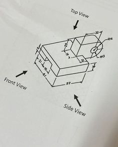 the diagram shows how to draw an object with two different lines and arrows on it