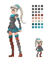 Female Warrior - Pixel Art by KittyFelidale on DeviantArt #pixel #art #templates #kawaii Female Warrior - Pixel Art by KittyFelidale