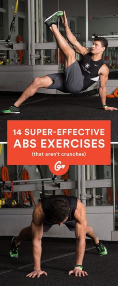 two men doing exercises with the words, super effective abs exercises that aren't crunches