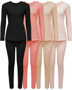 PRICES MAY VARY. Pull On closure Satisfy Your Daily Use: you will receive 4 pieces of base layers women cold weather in 4 different colors, including pink, black, skin tone and watermelon red, sufficient to satisfy your daily replacing and sharing demands Enjoyable Wearing Experience: our womens long underwear thermal sets are made of 93.7% polyester and 6.3% spandex, which are breathable, soft and comfortable, allowing you to use them with confidence for a long time One Size Fits Most: our ther Thermal Clothes, Base Layer Women, Womens Thermal, Long Johns, Winter Pants, Skiing Outfit, Winter Cold, Base Layer, Set For Women