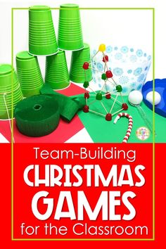 christmas games for the classroom with green paper cups