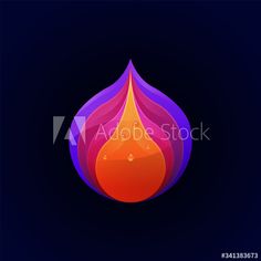 an abstract logo with colorful shapes on a dark background, suitable for use in printing and web design